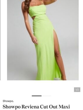 Showpo Lime Green Cut-Out Maxi Dress